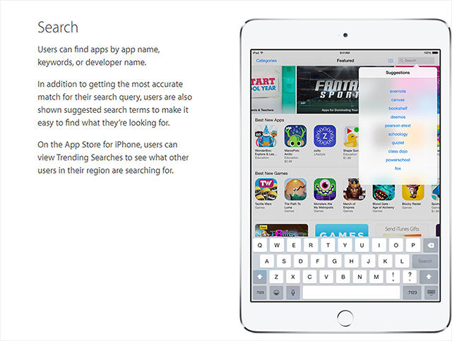 苹果AppStore搜索页面